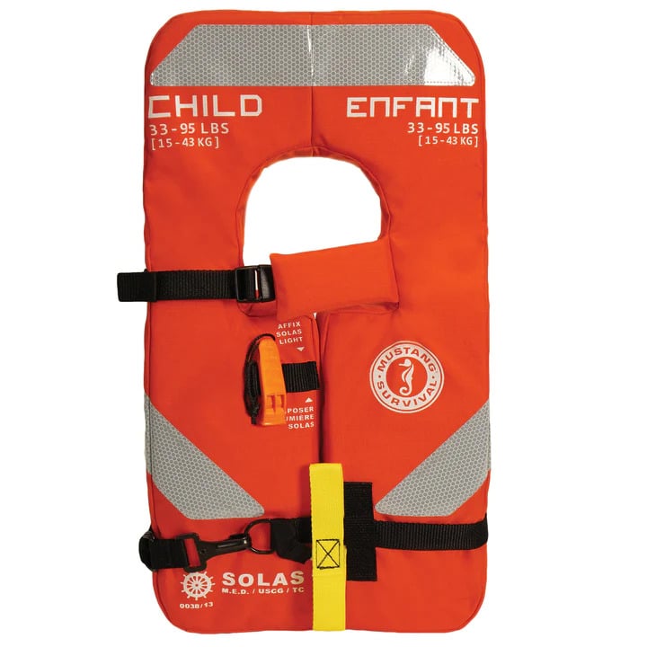 Mustang 4-ONE Type 1 USCG/SOLAS Child PFD w/ Whistle Included